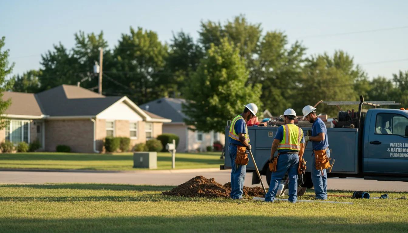 Residential water line and bathroom plumbing service in Bradner, OH